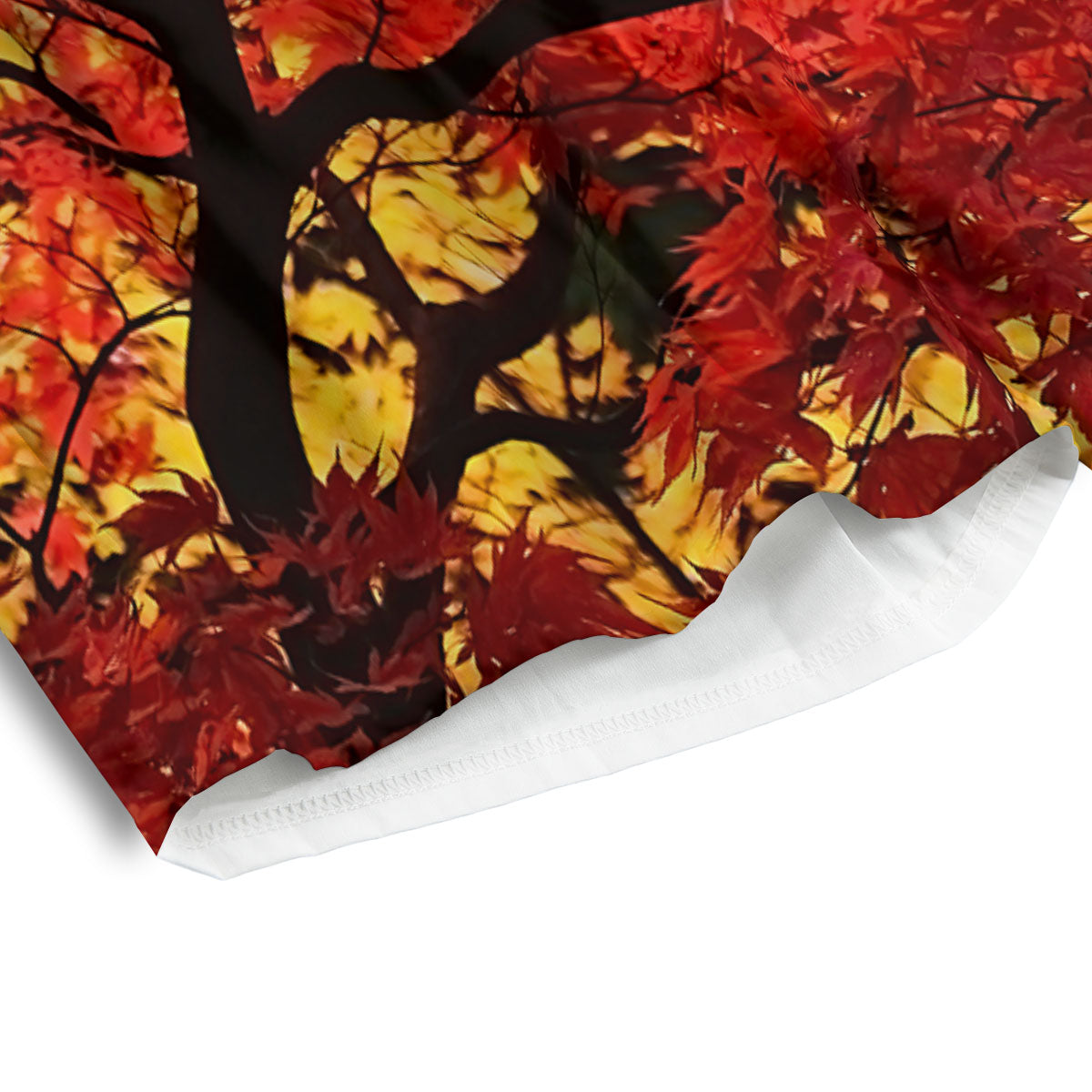 Autumn Trees Red Print Men's Athletic Shorts
