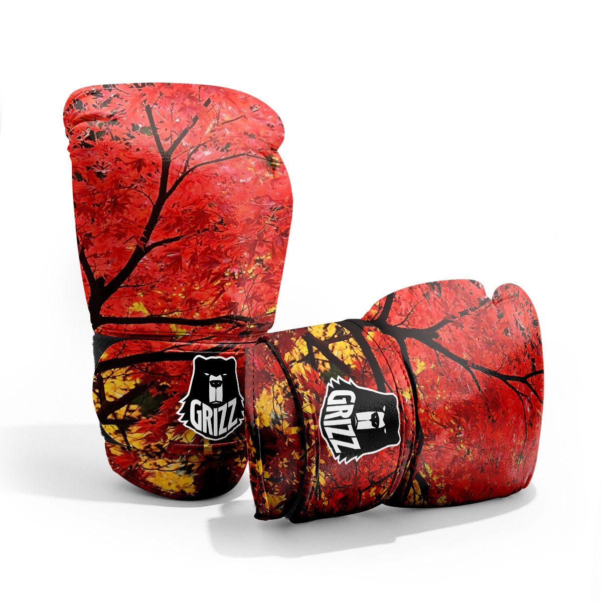 Autumn Trees Red Print Pro Boxing Glove