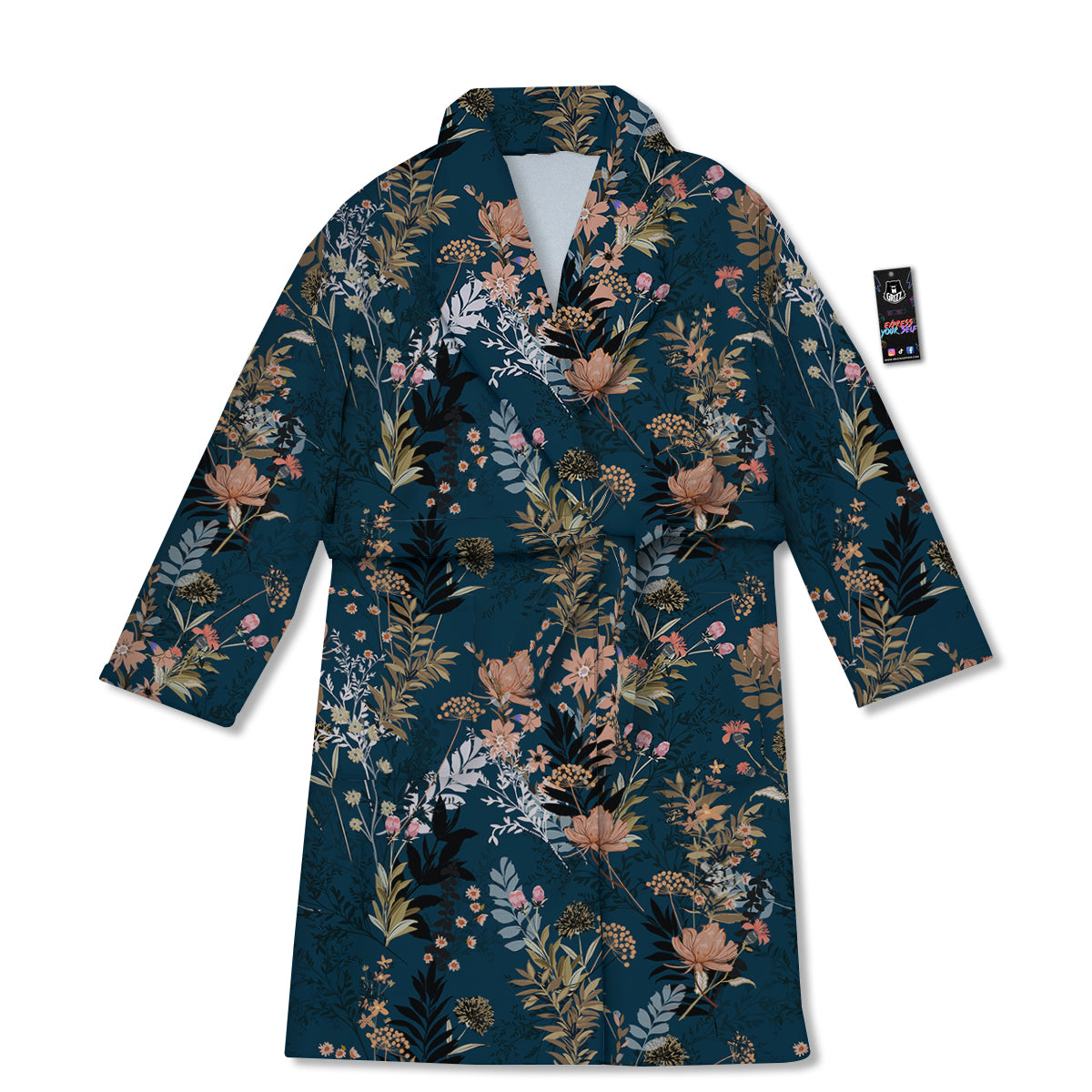 Autumn Vintage Print Pattern Bathrobe-grizzshop