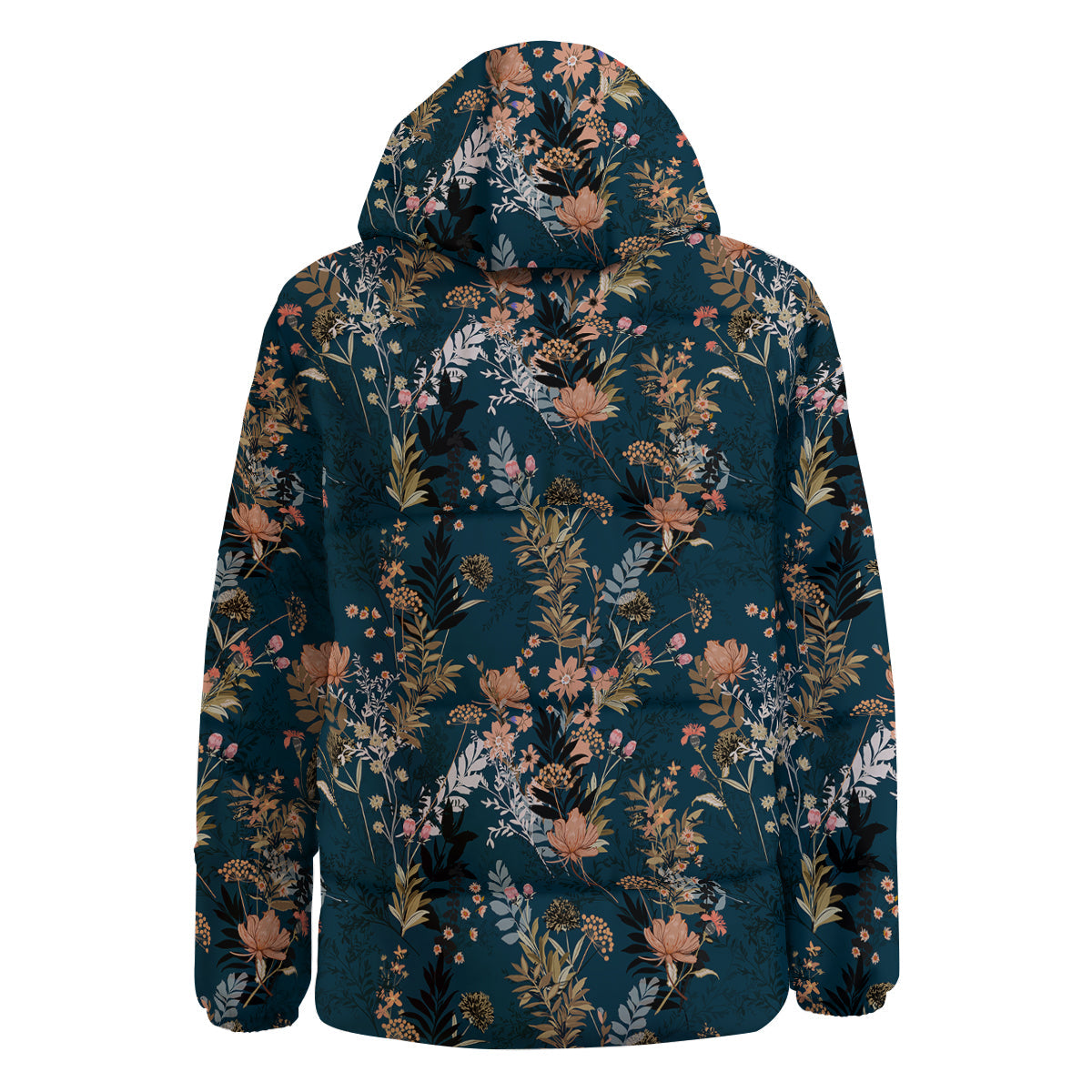 Autumn Vintage Print Pattern Down Jacket-grizzshop