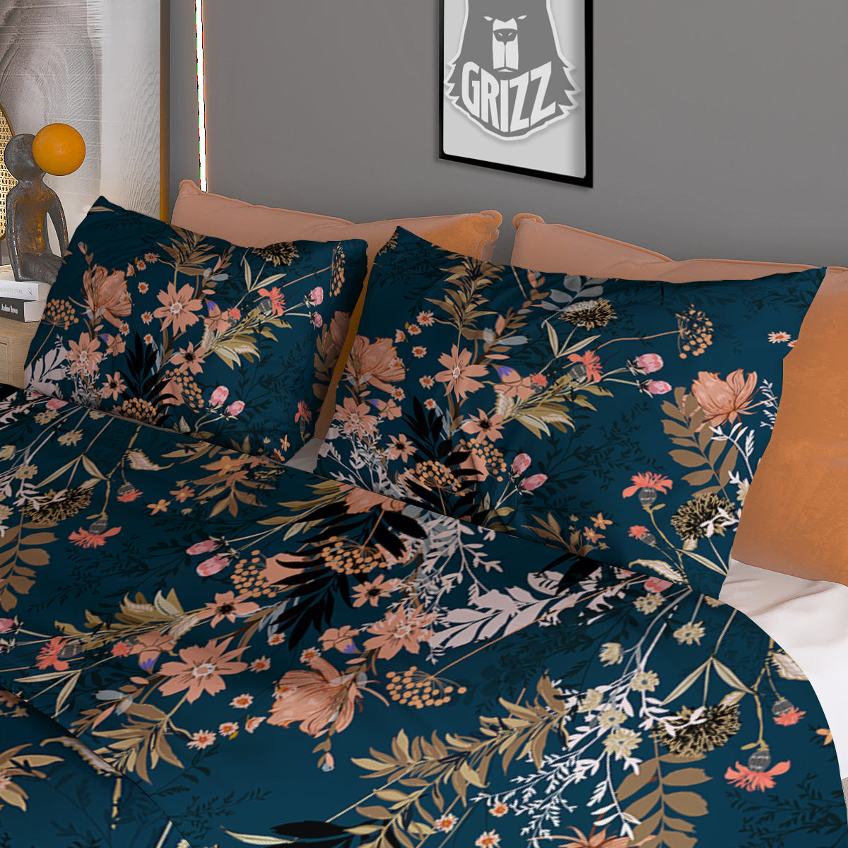 Autumn Vintage Print Pattern Duvet Cover Bedding Set