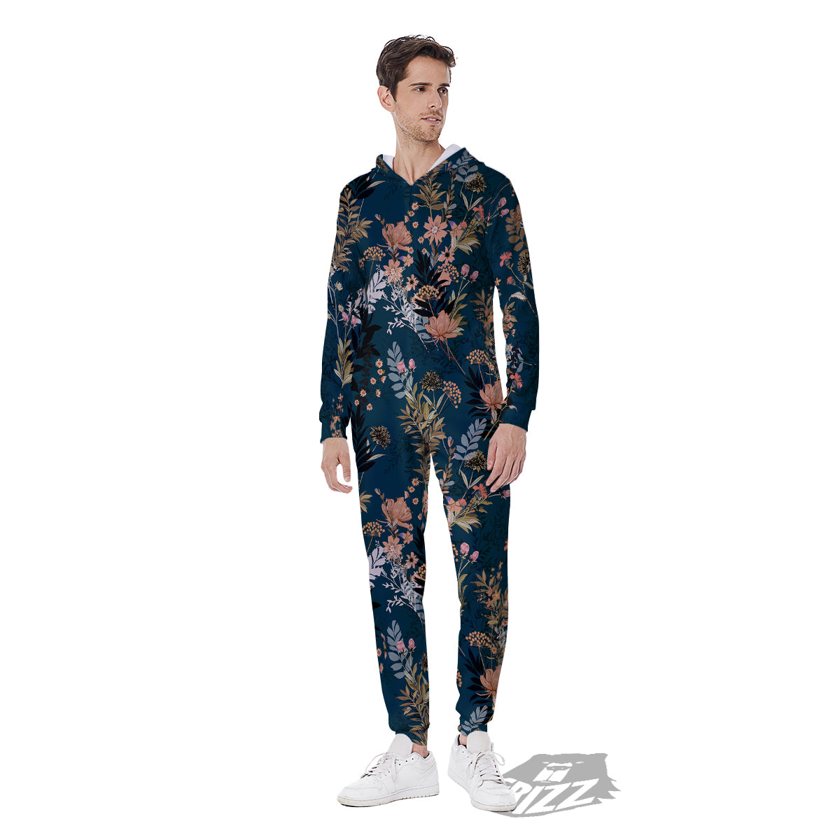 Autumn Vintage Print Pattern Men's Jumpsuit-grizzshop