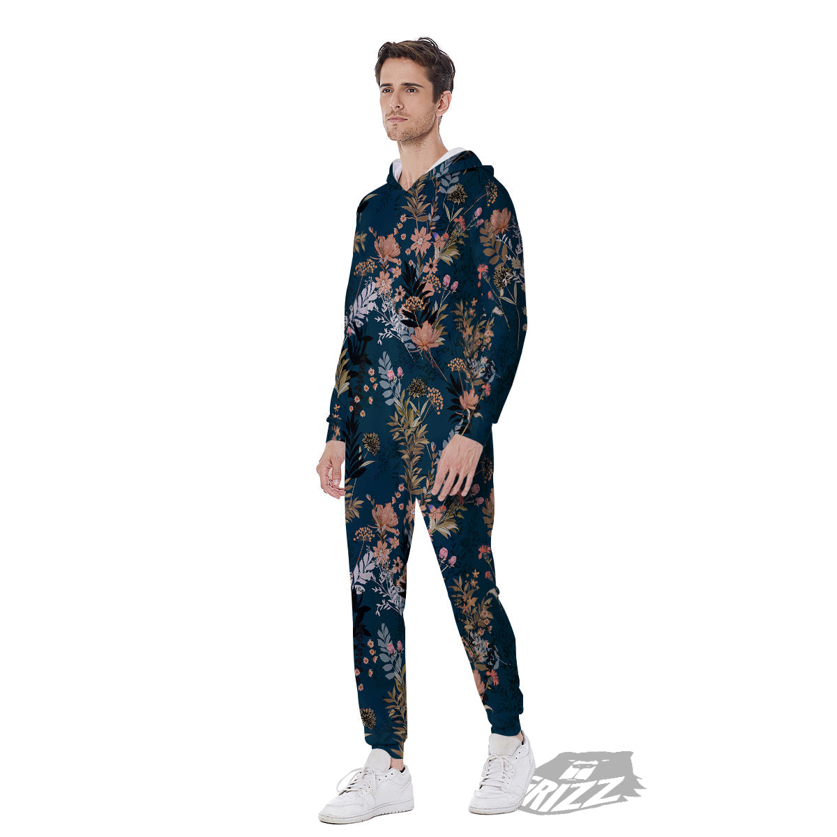 Autumn Vintage Print Pattern Men's Jumpsuit-grizzshop