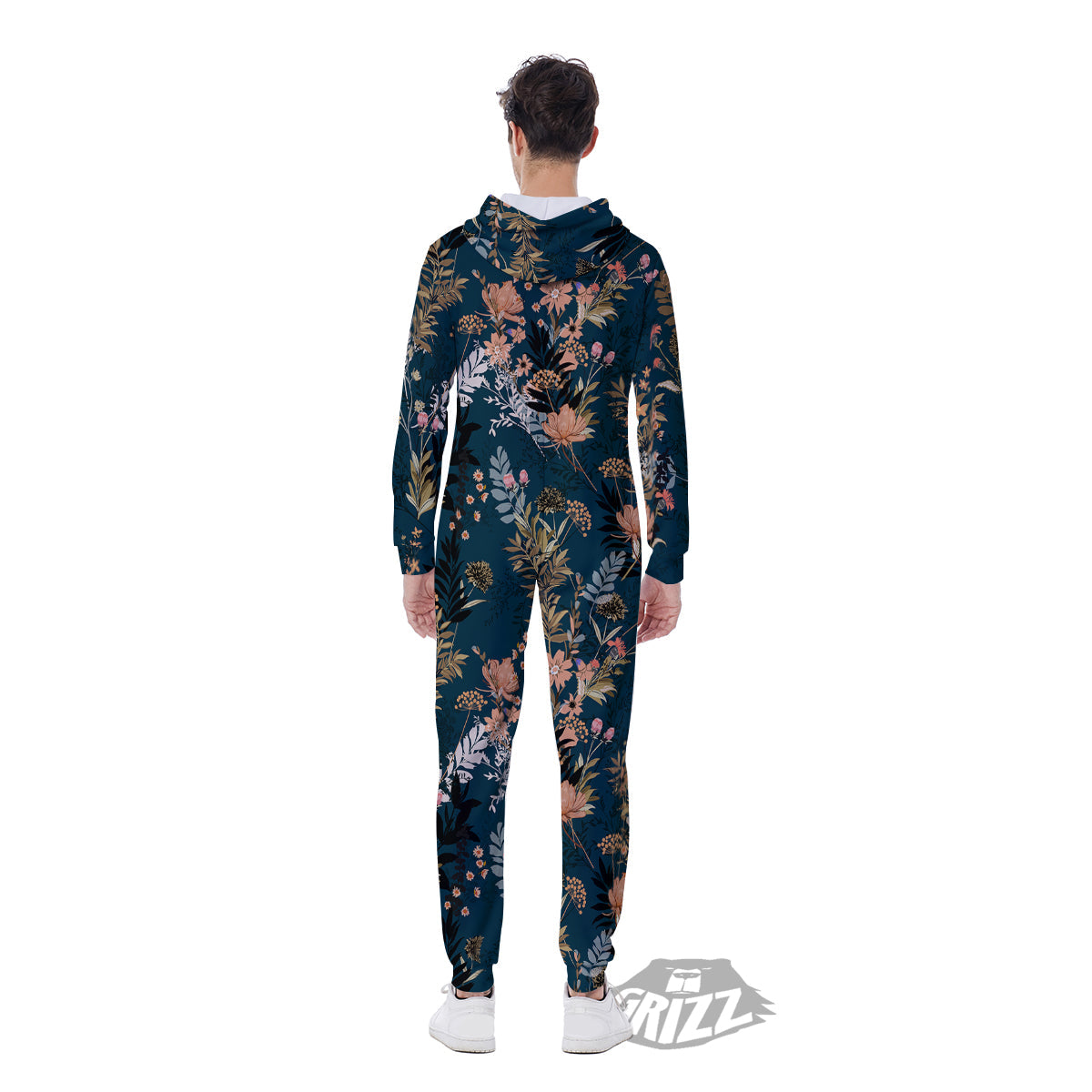 Autumn Vintage Print Pattern Men's Jumpsuit-grizzshop