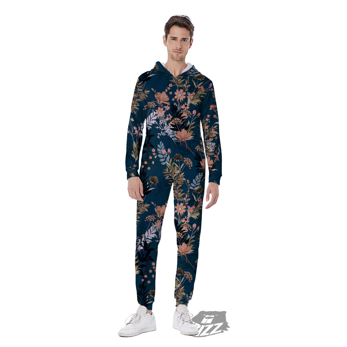 Autumn Vintage Print Pattern Men's Jumpsuit-grizzshop