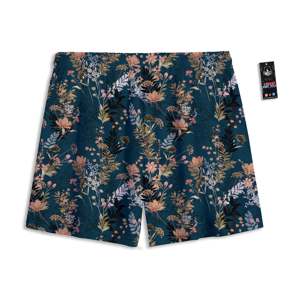 Autumn Vintage Print Pattern Mesh Shorts