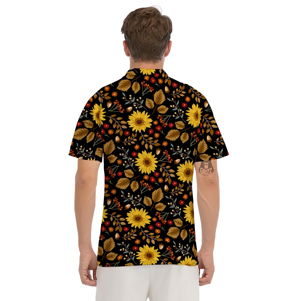 Autumn Sunflower Men's Golf Shirts-grizzshop