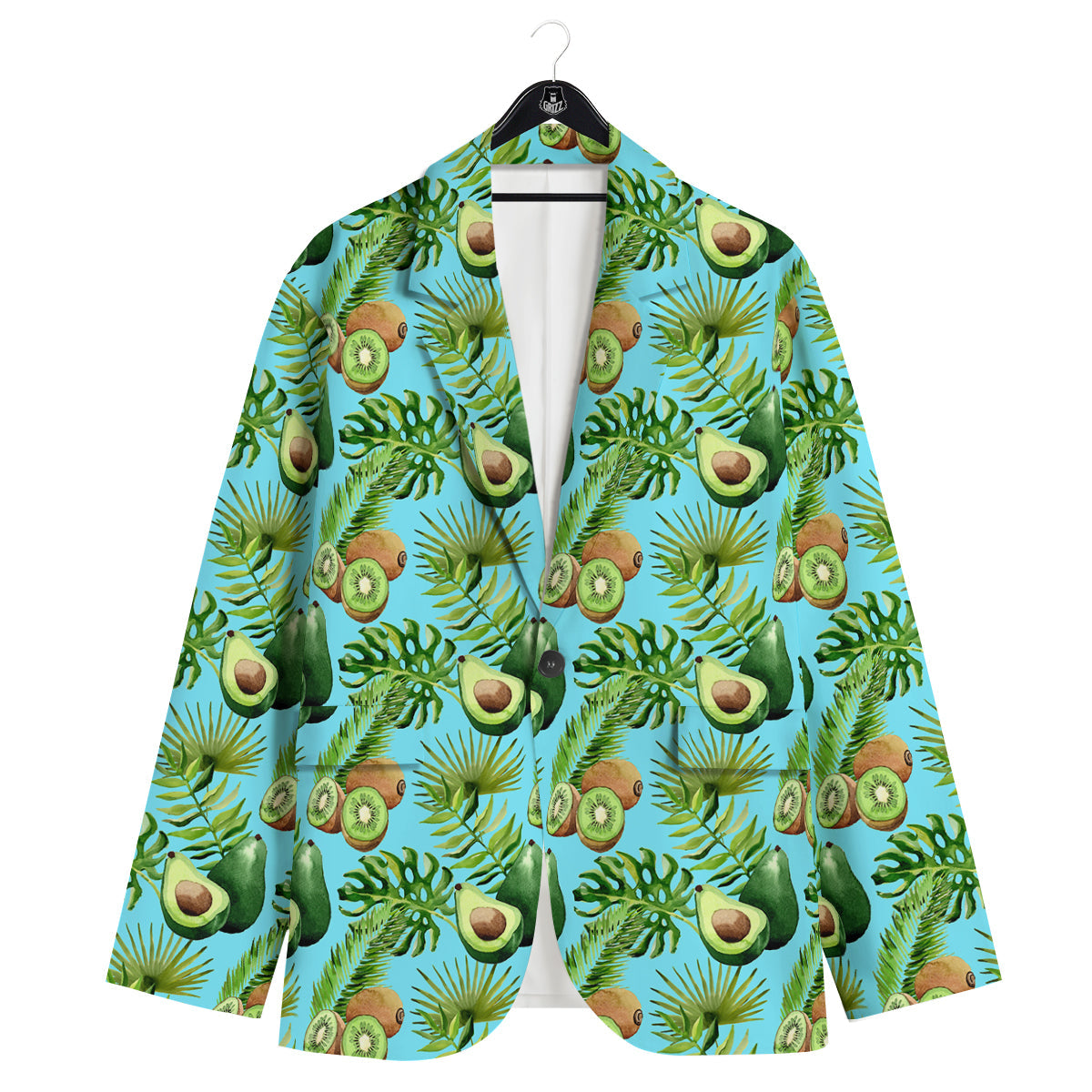 Avocado And Watercolor Kiwi Print Pattern Men's Sport Coat-grizzshop