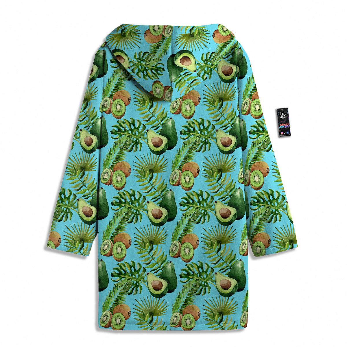 Avocado And Watercolor Kiwi Print Pattern Men's Windbreaker Jacket-grizzshop