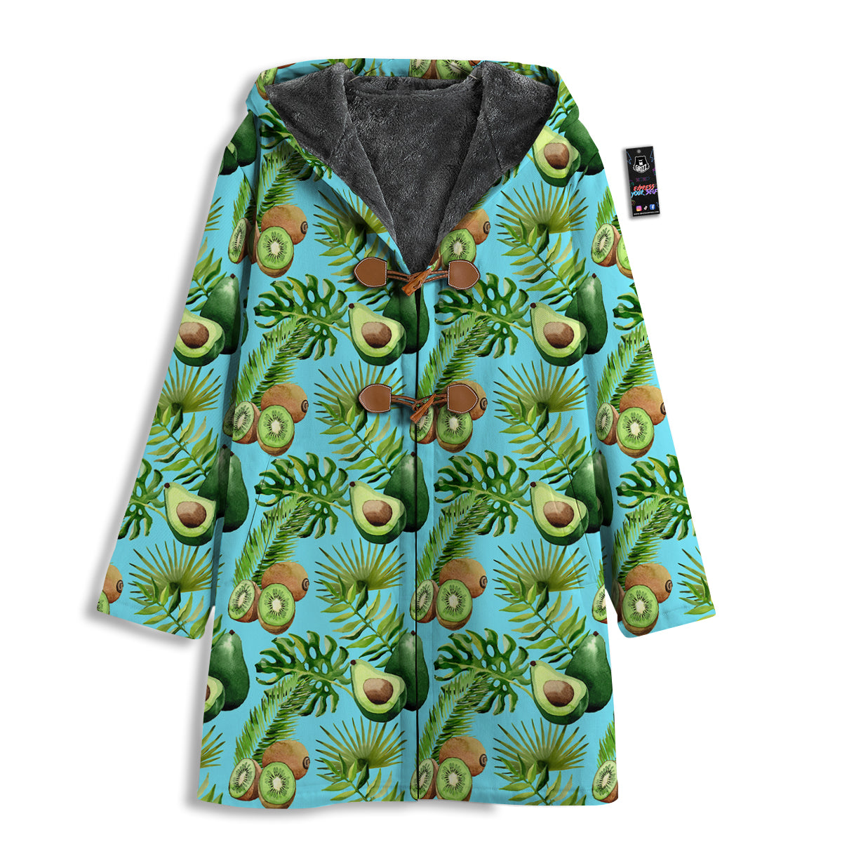Avocado And Watercolor Kiwi Print Pattern Men's Windbreaker Jacket-grizzshop
