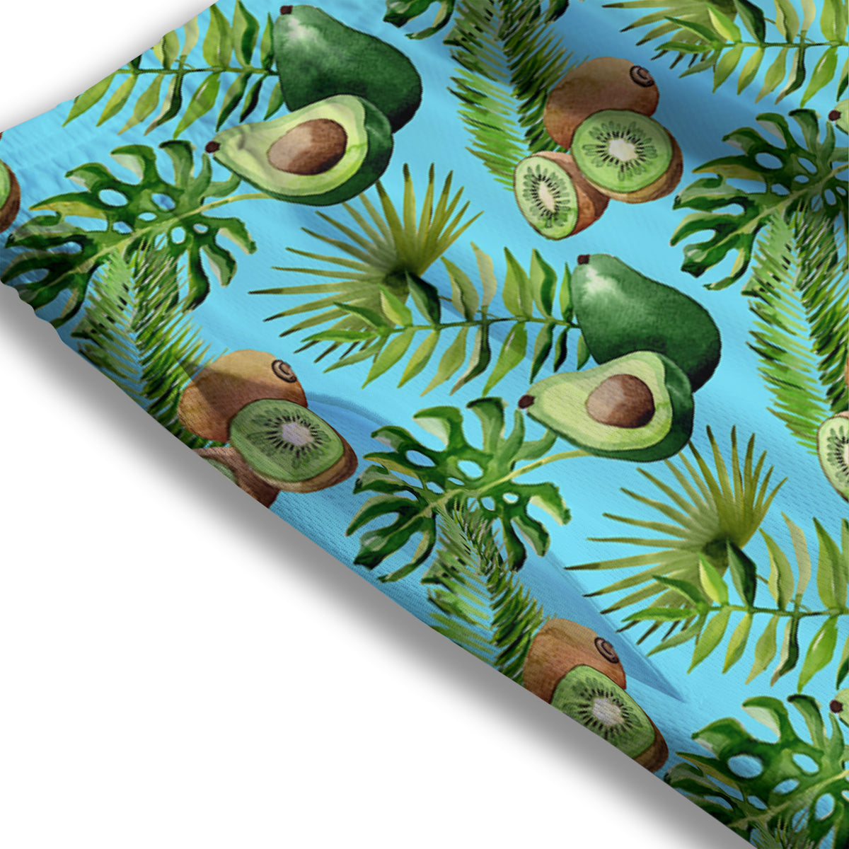 Avocado And Watercolor Kiwi Print Pattern Mesh Shorts
