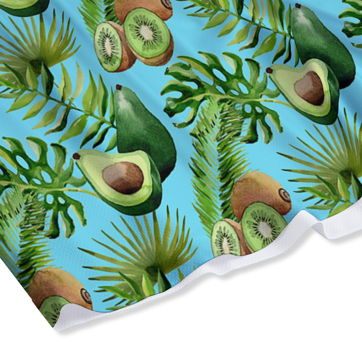 Avocado And Watercolor Kiwi Print Pattern Mesh Shorts