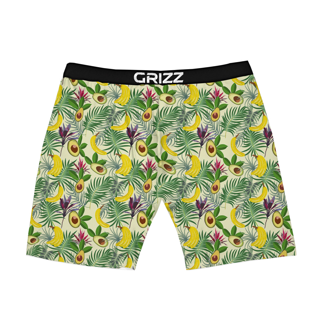 Avocado Banana Leaf Print Pattern Boxer Briefs-grizzshop