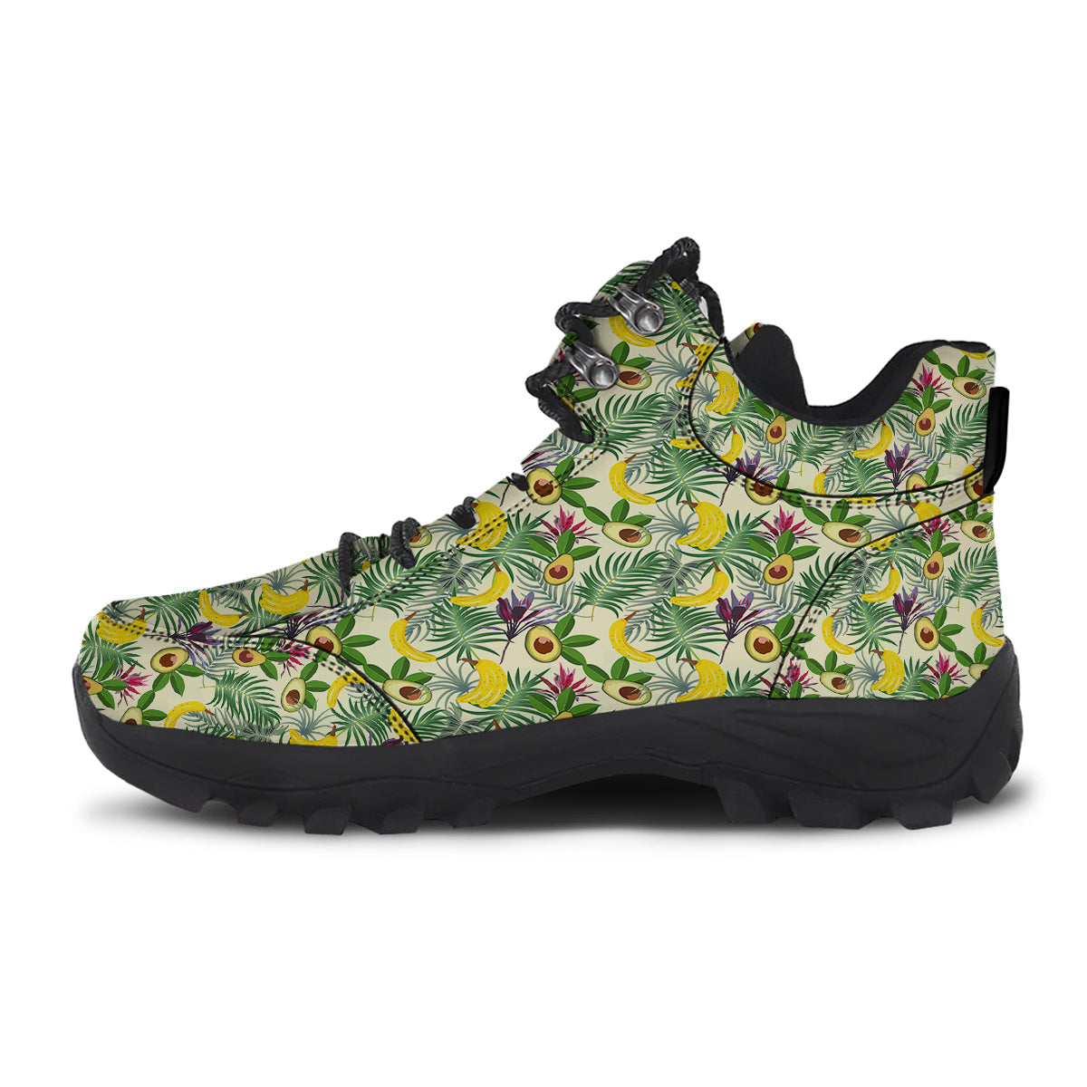 Avocado Banana Leaf Print Pattern Hiking Shoes-grizzshop