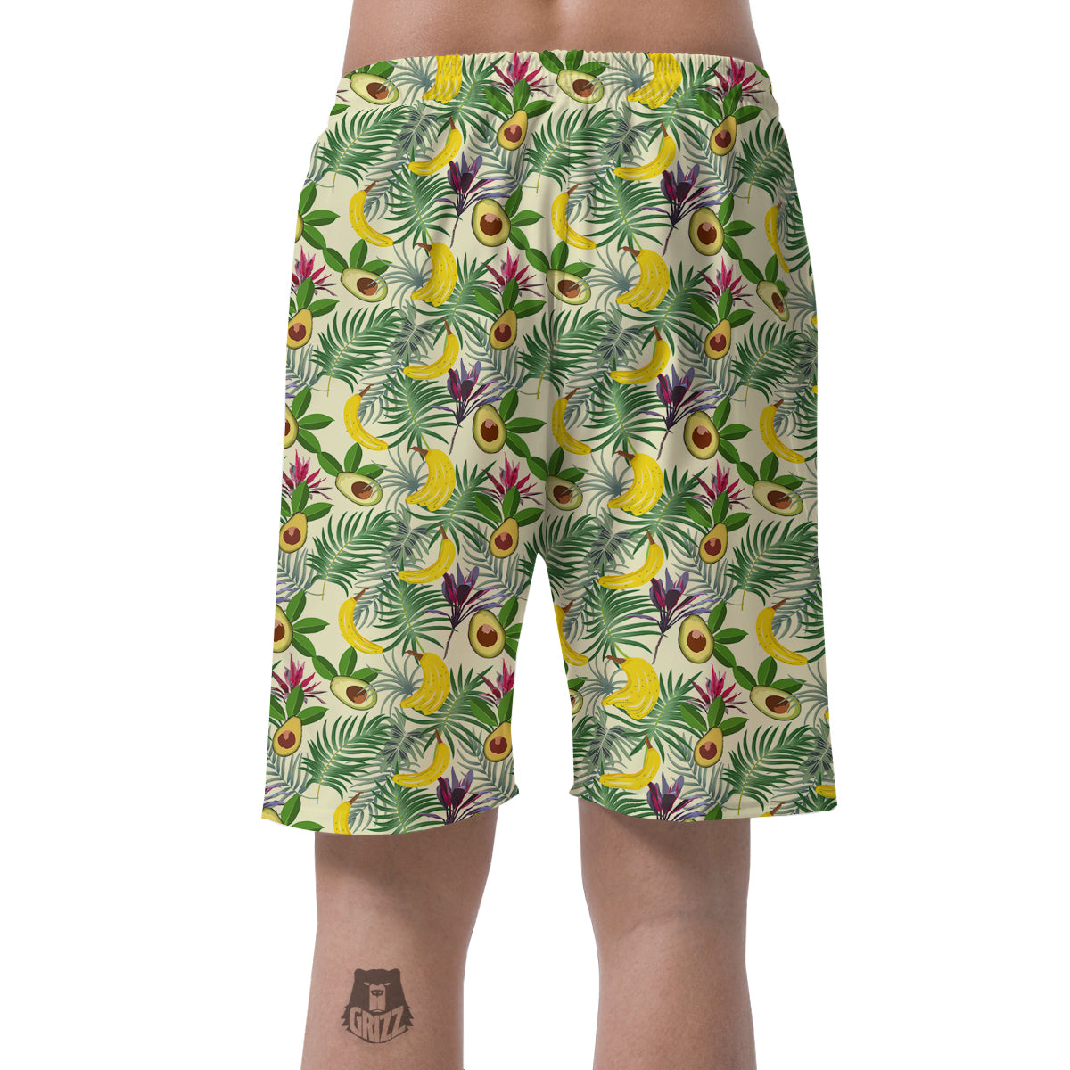 Avocado Banana Leaf Print Pattern Men's Shorts-grizzshop