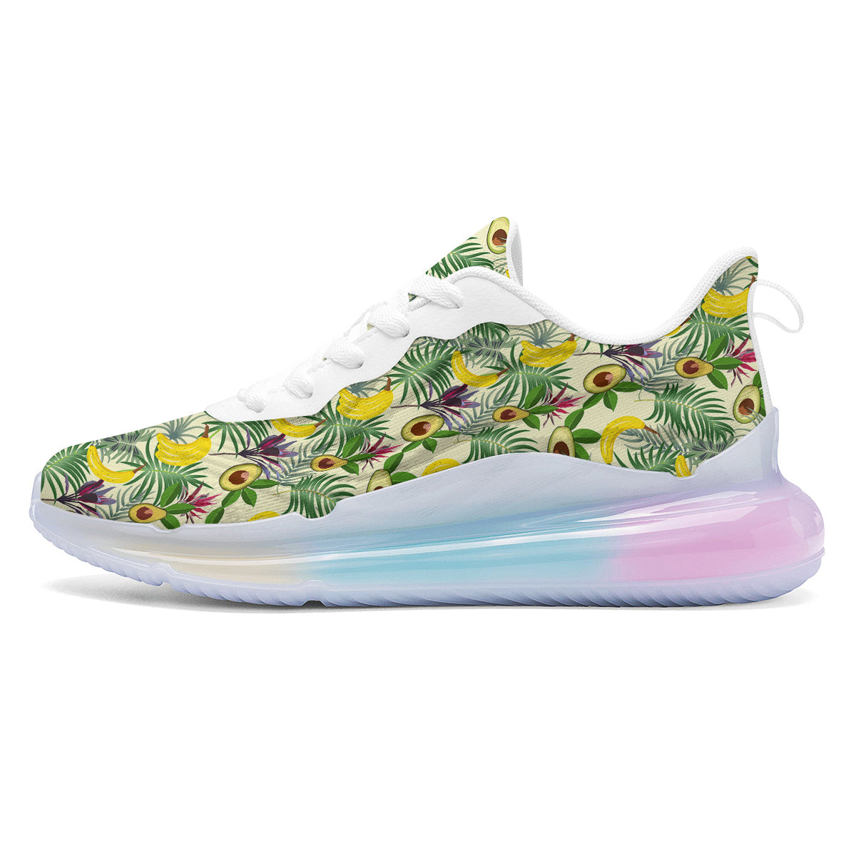Avocado Banana Leaf Print Pattern Running Sneakers-grizzshop