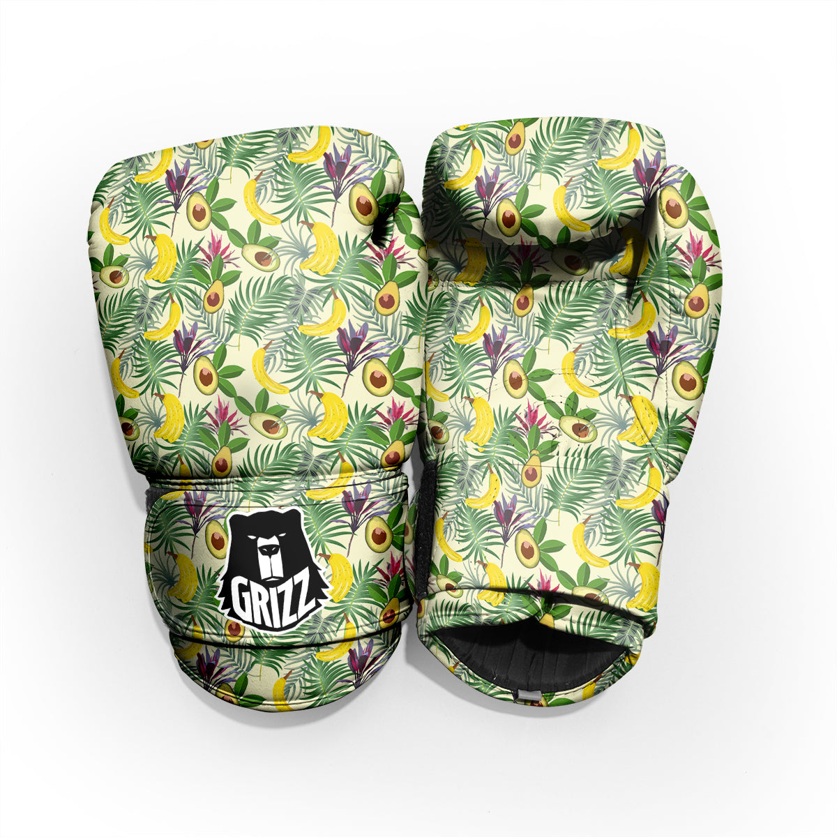 Avocado Banana Leaf Print Pattern Pro Boxing Glove