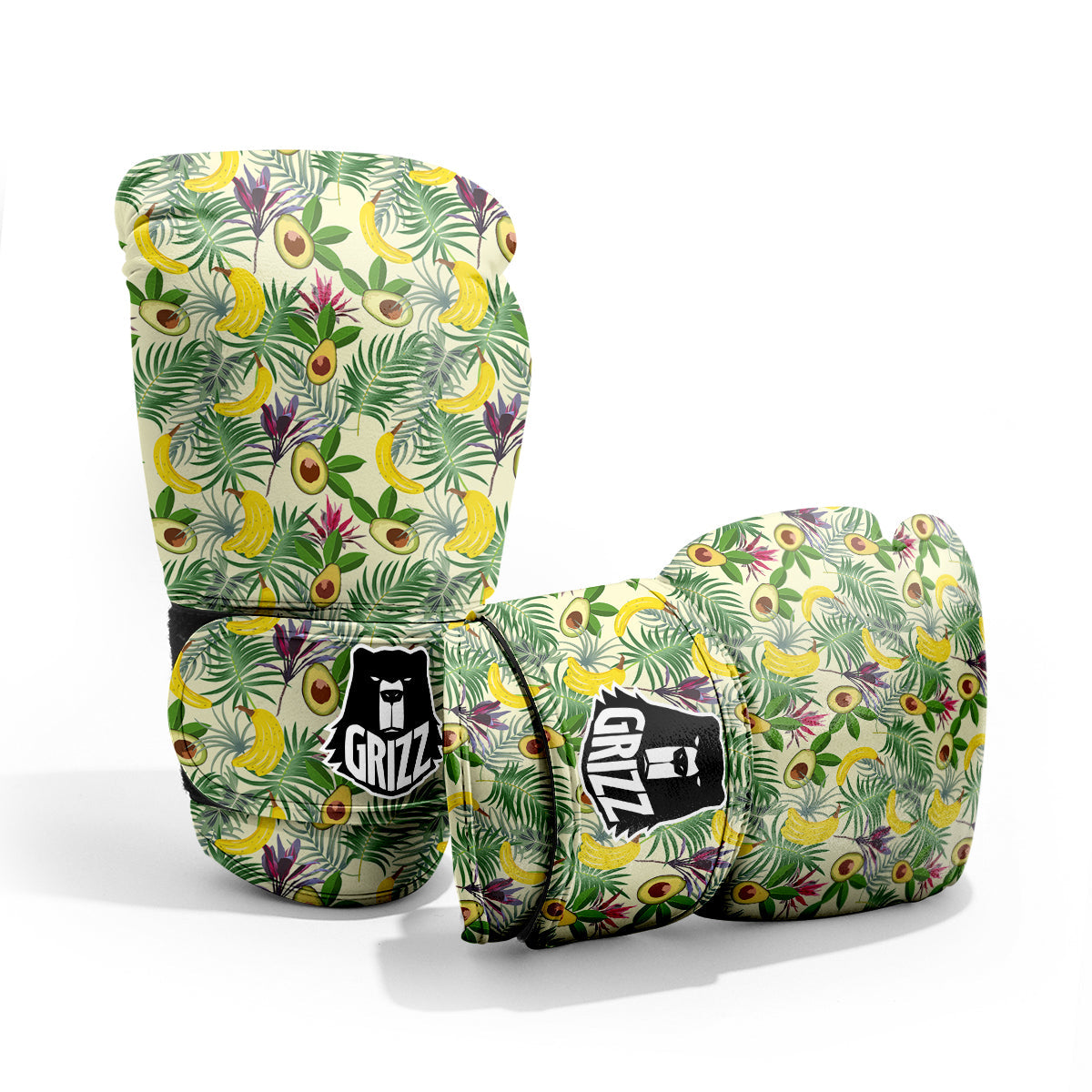 Avocado Banana Leaf Print Pattern Pro Boxing Glove