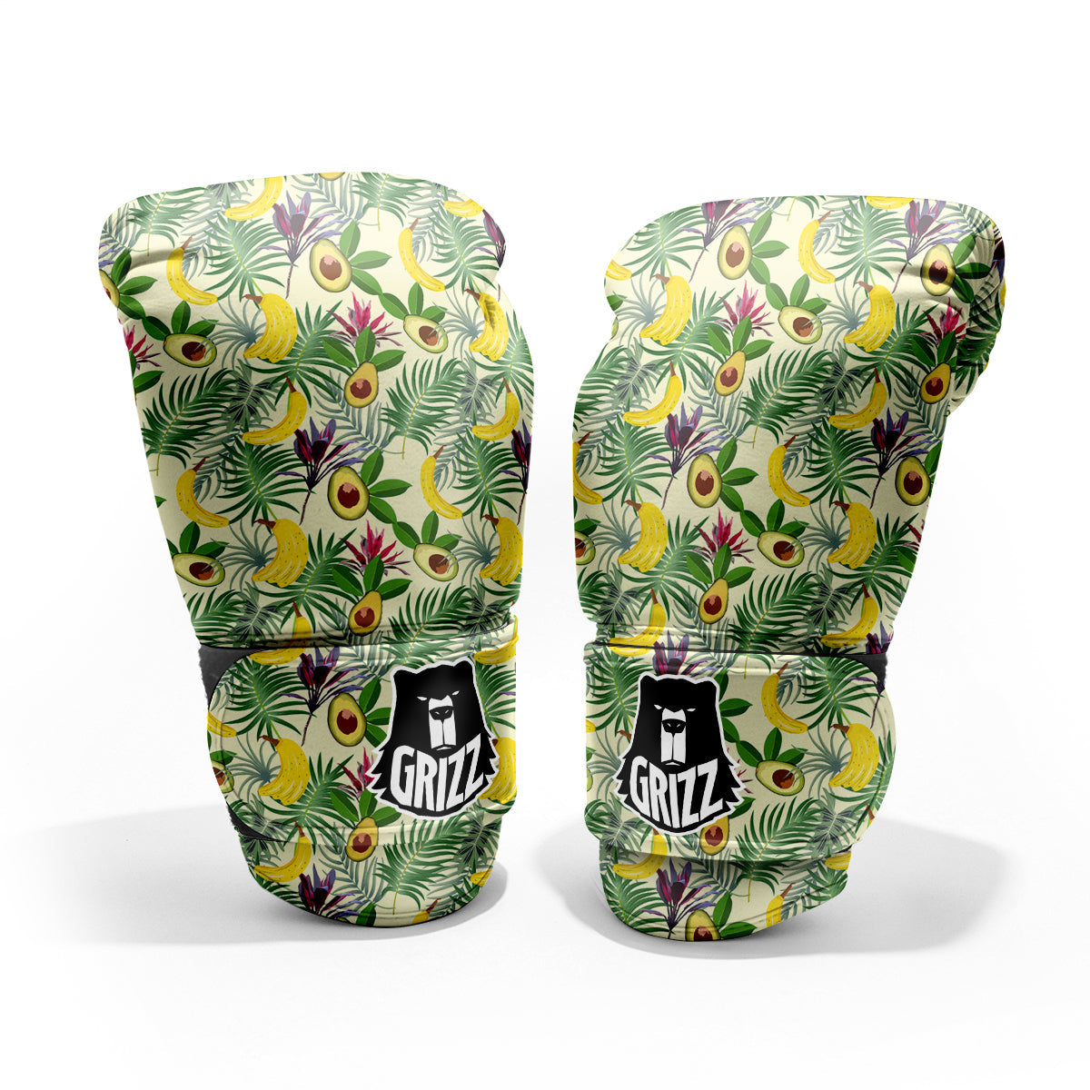 Avocado Banana Leaf Print Pattern Pro Boxing Glove
