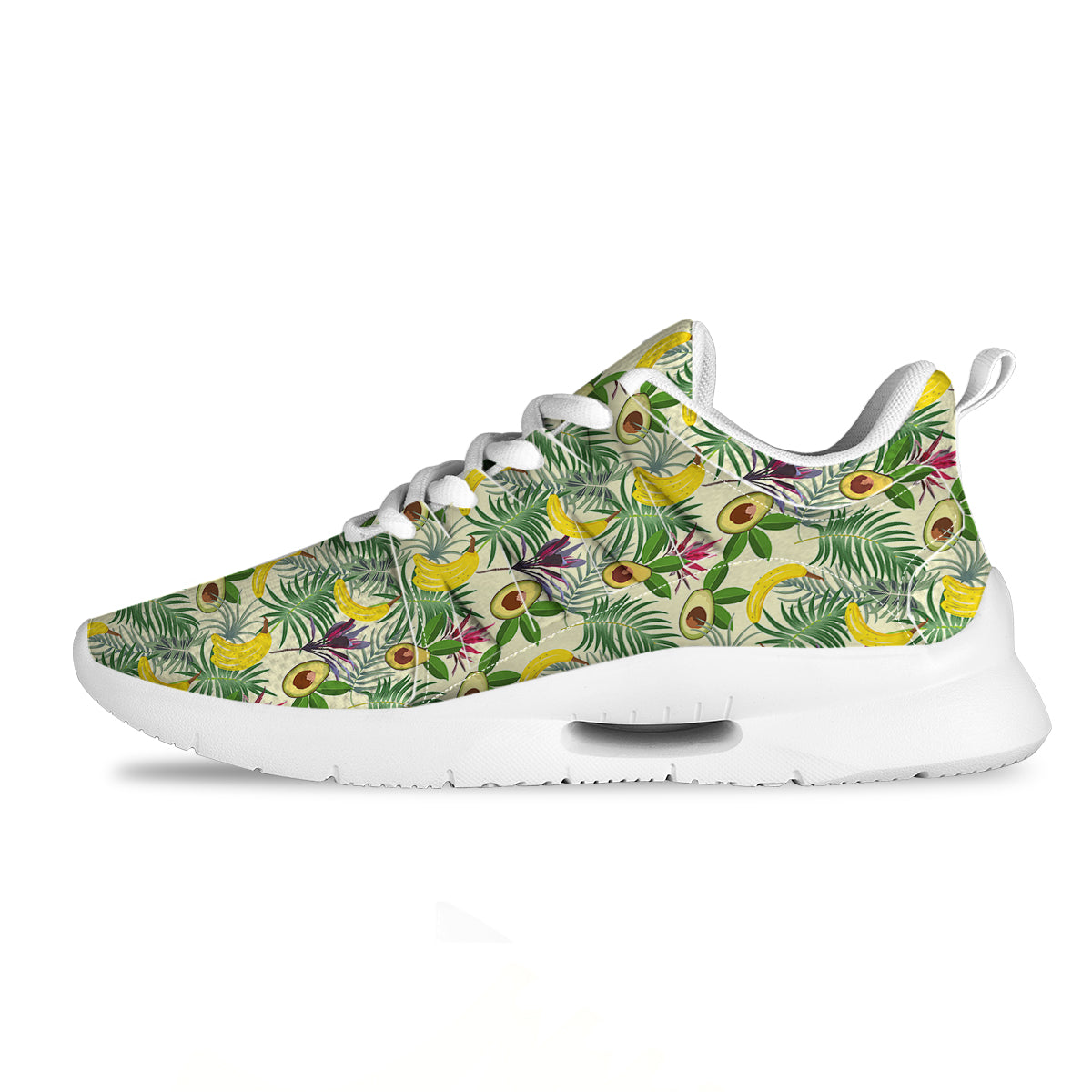 Avocado Banana Leaf Print Pattern Tennis Shoes-grizzshop