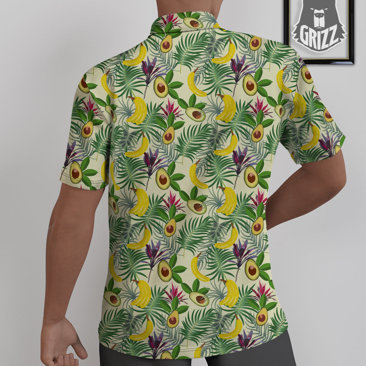 Avocado Banana Leaf Print Pattern Untucked Shirts-grizzshop