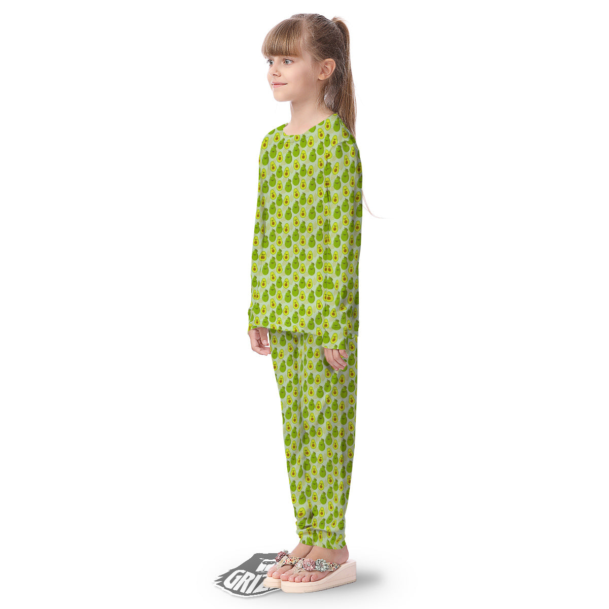 Avocado Cartoon Print Pattern Kid's Pajamas-grizzshop