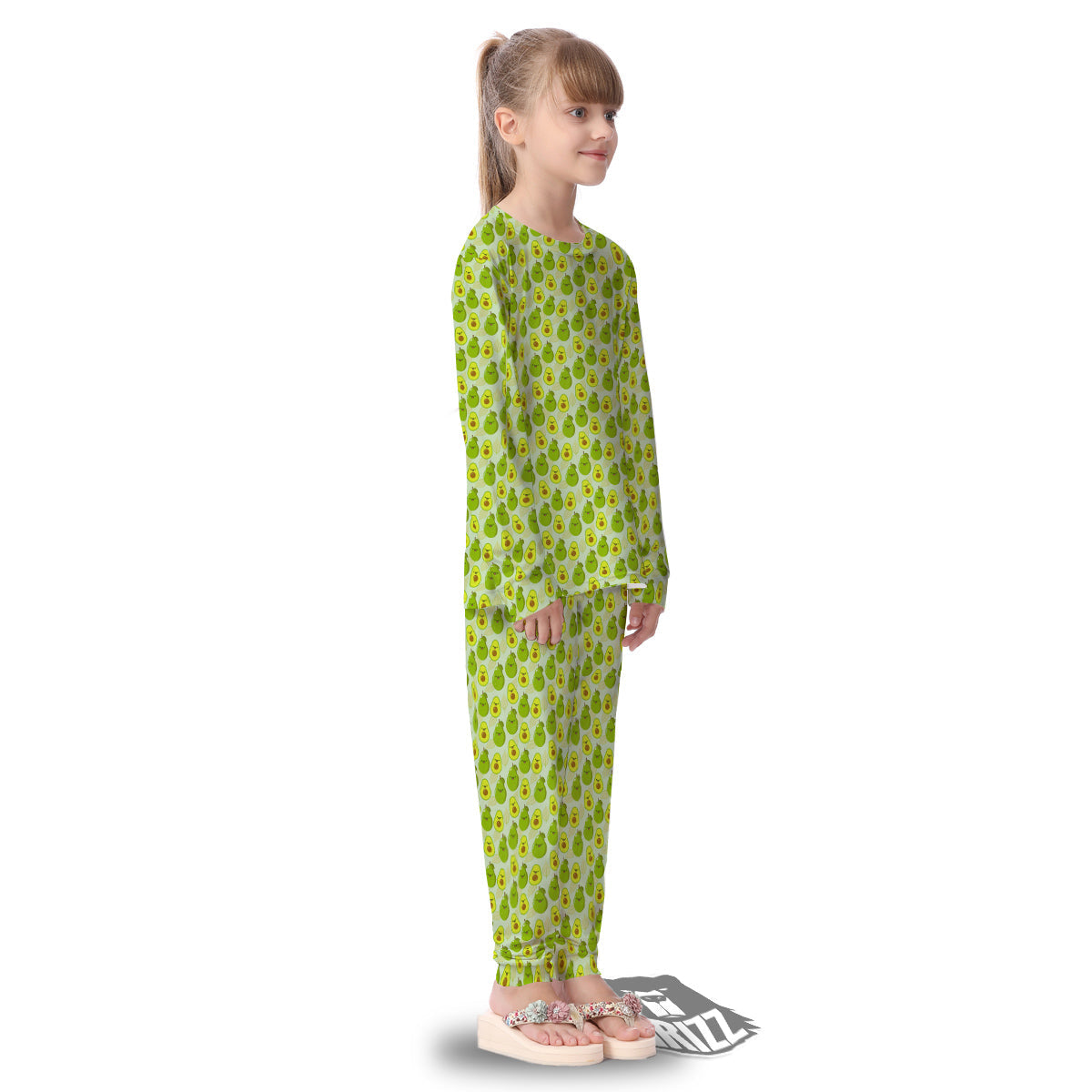 Avocado Cartoon Print Pattern Kid's Pajamas-grizzshop