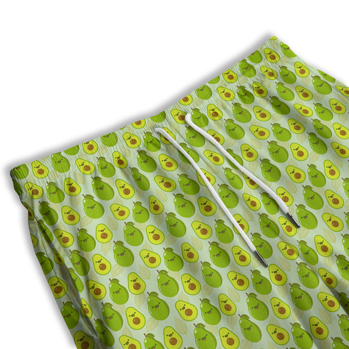 Avocado Cartoon Print Pattern Men's Athletic Shorts