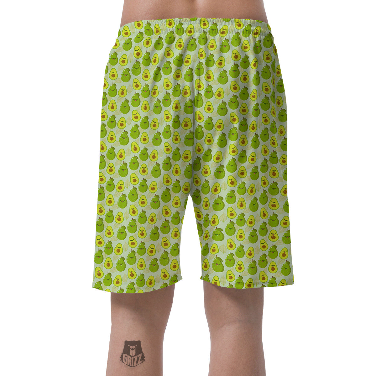 Avocado Cartoon Print Pattern Men's Shorts-grizzshop