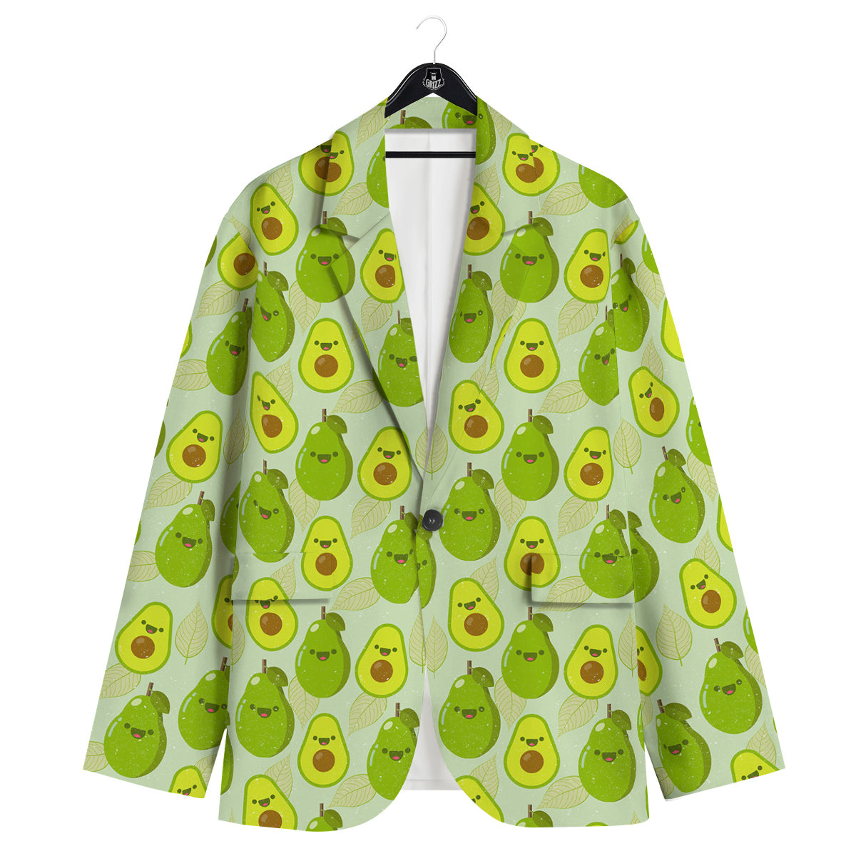 Avocado Cartoon Print Pattern Men's Sport Coat-grizzshop