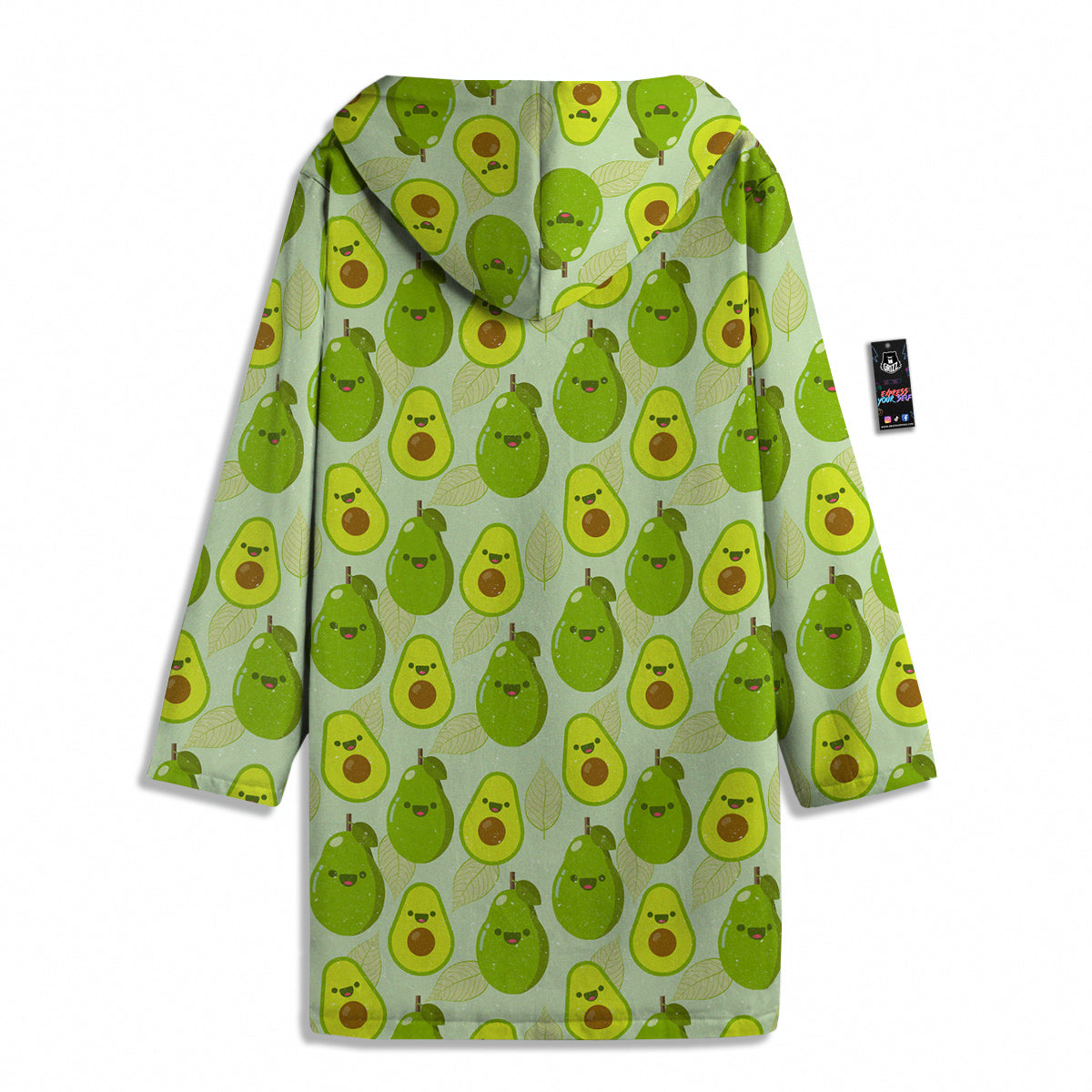 Avocado Cartoon Print Pattern Men's Windbreaker Jacket-grizzshop