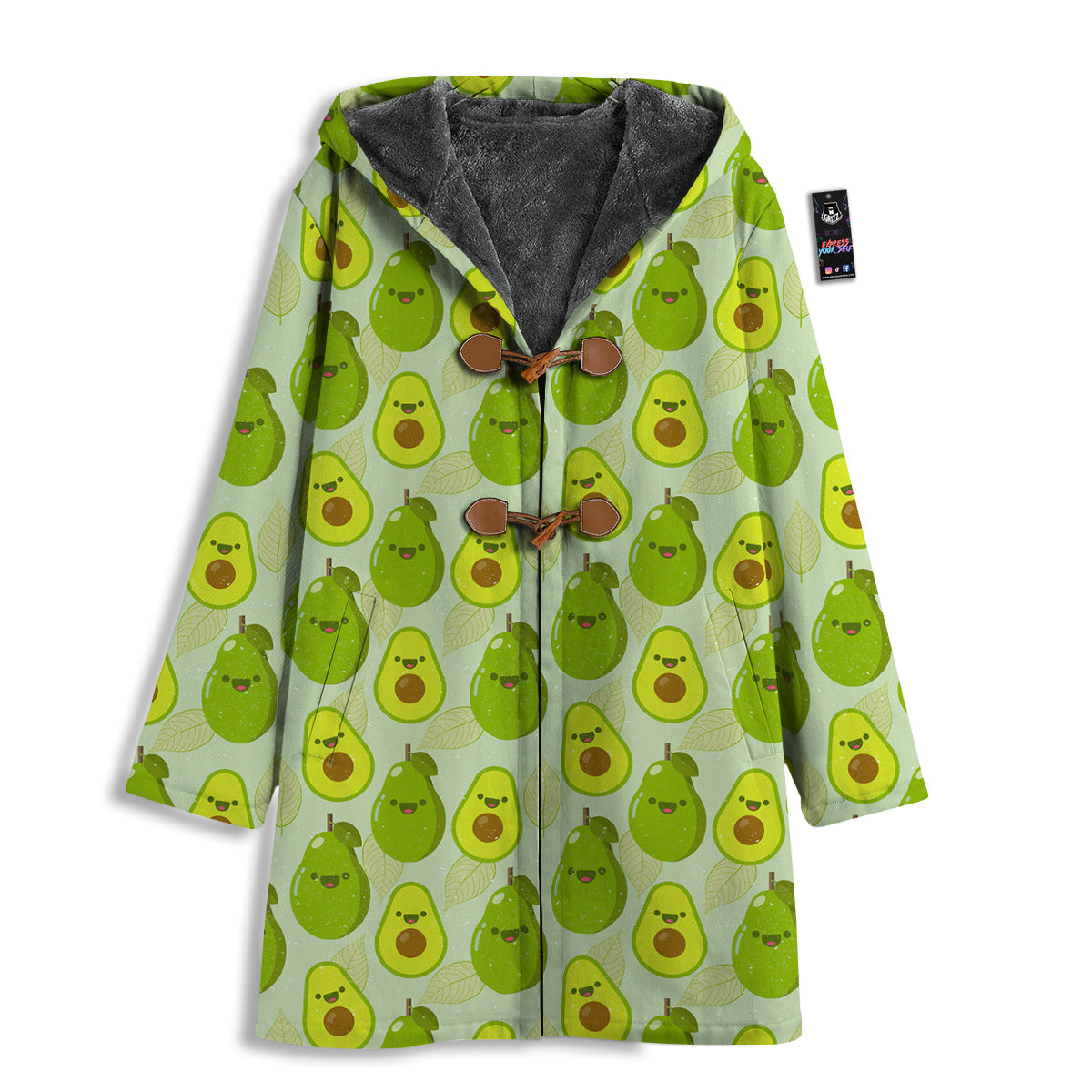Avocado Cartoon Print Pattern Men's Windbreaker Jacket-grizzshop