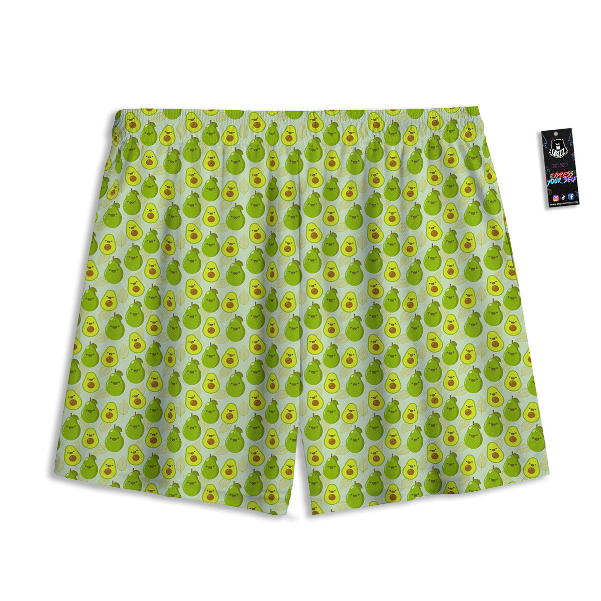 Argyle Grass Green Print Pattern Mesh Shorts
