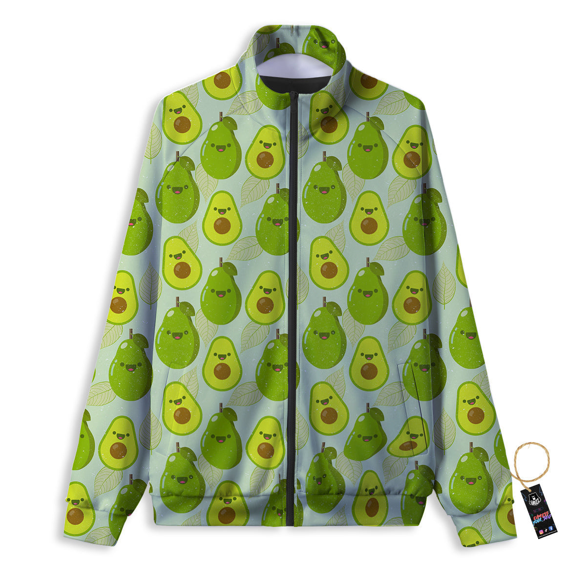 Avocado Cartoon Print Pattern Track Jacket-grizzshop