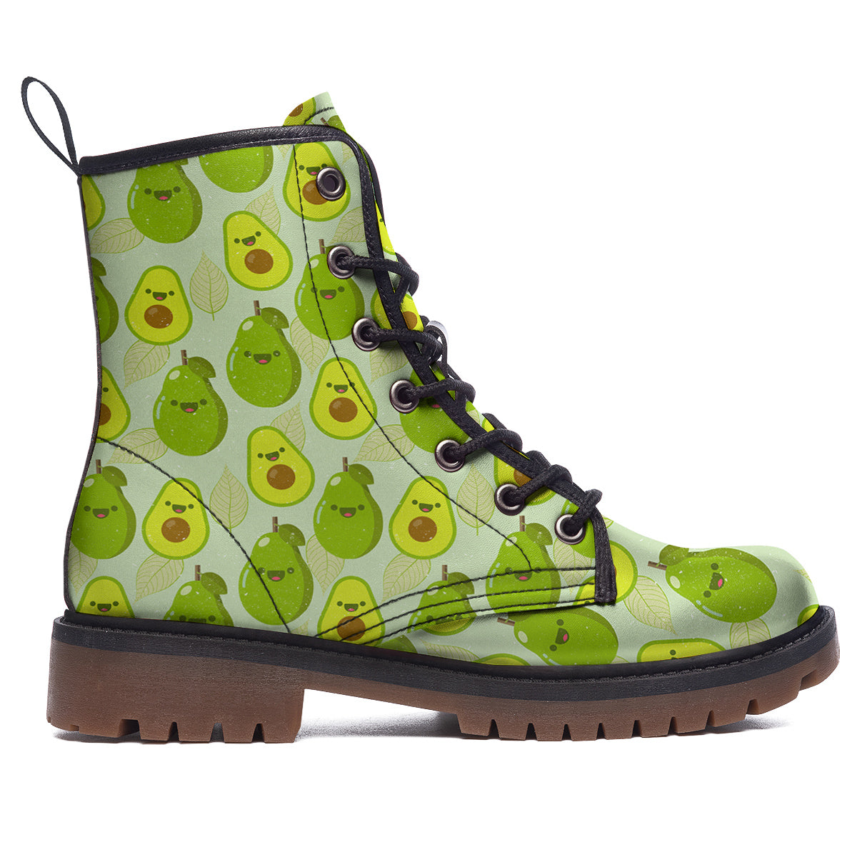 Avocado Cartoon Print Pattern Work Boots-grizzshop