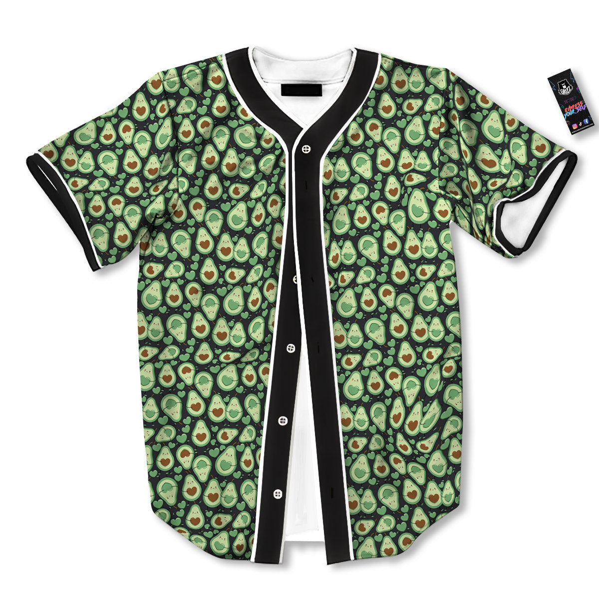 Avocado Cute Print Pattern Baseball Jersey-grizzshop