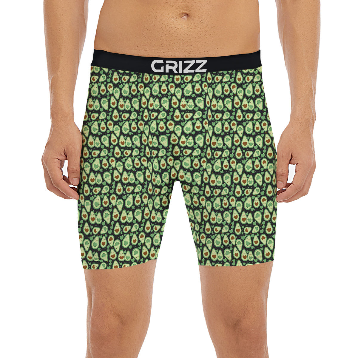 Avocado Cute Print Pattern Boxer Briefs-grizzshop
