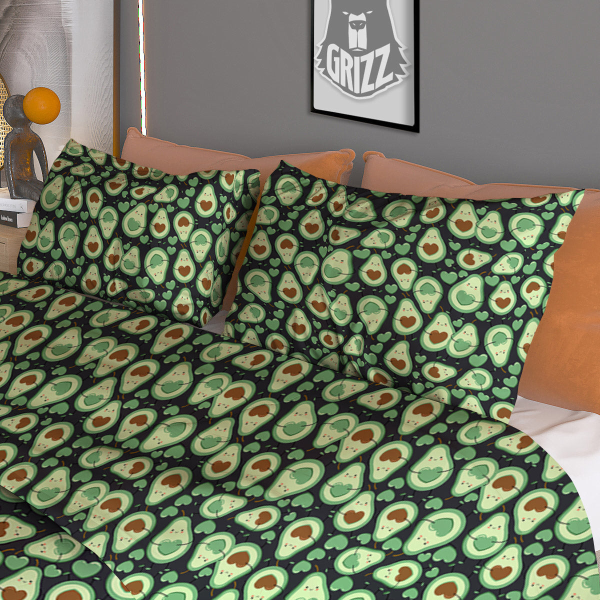 Argyle Green Print Pattern Duvet Cover Bedding Set