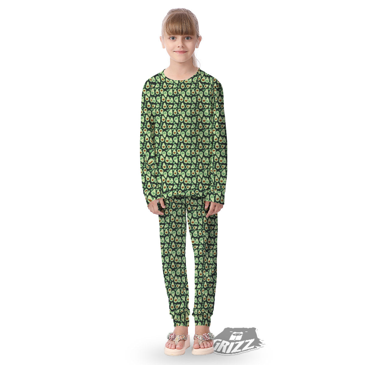 Avocado Cute Print Pattern Kid's Pajamas-grizzshop