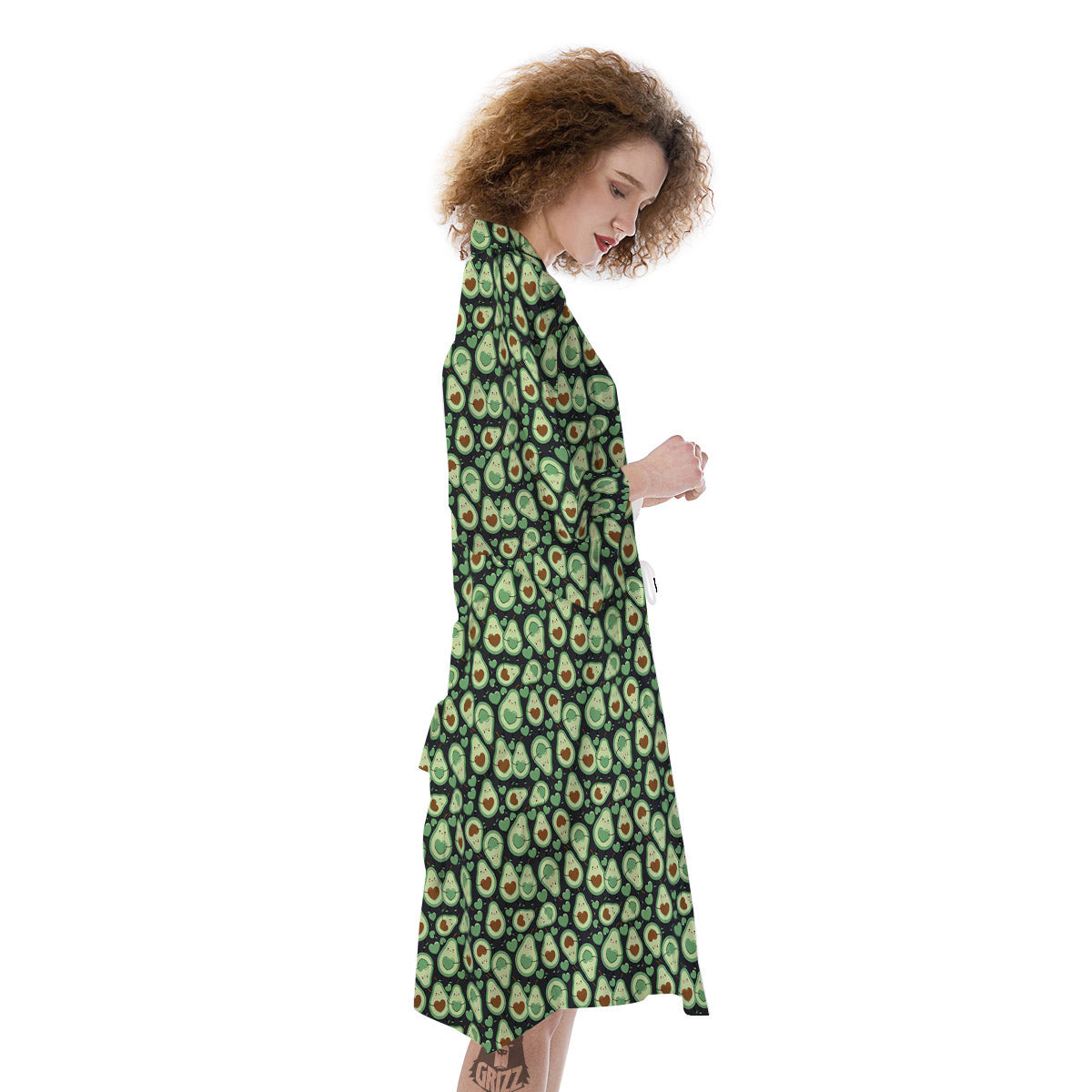 Avocado Cute Print Pattern Kimono-grizzshop