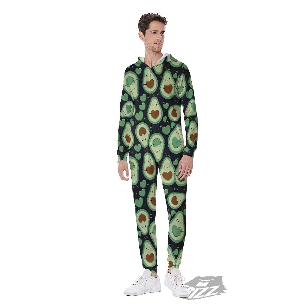 Avocado Cute Print Pattern Men's Jumpsuit-grizzshop