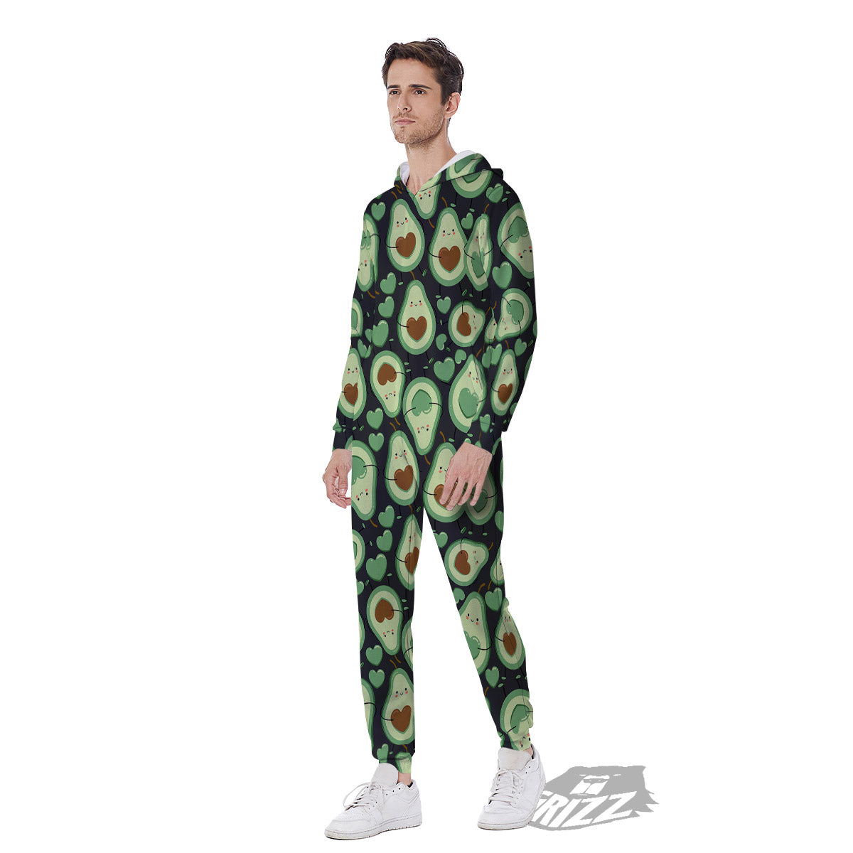 Avocado Cute Print Pattern Men's Jumpsuit-grizzshop