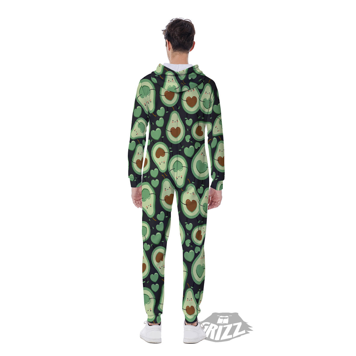Avocado Cute Print Pattern Men's Jumpsuit-grizzshop