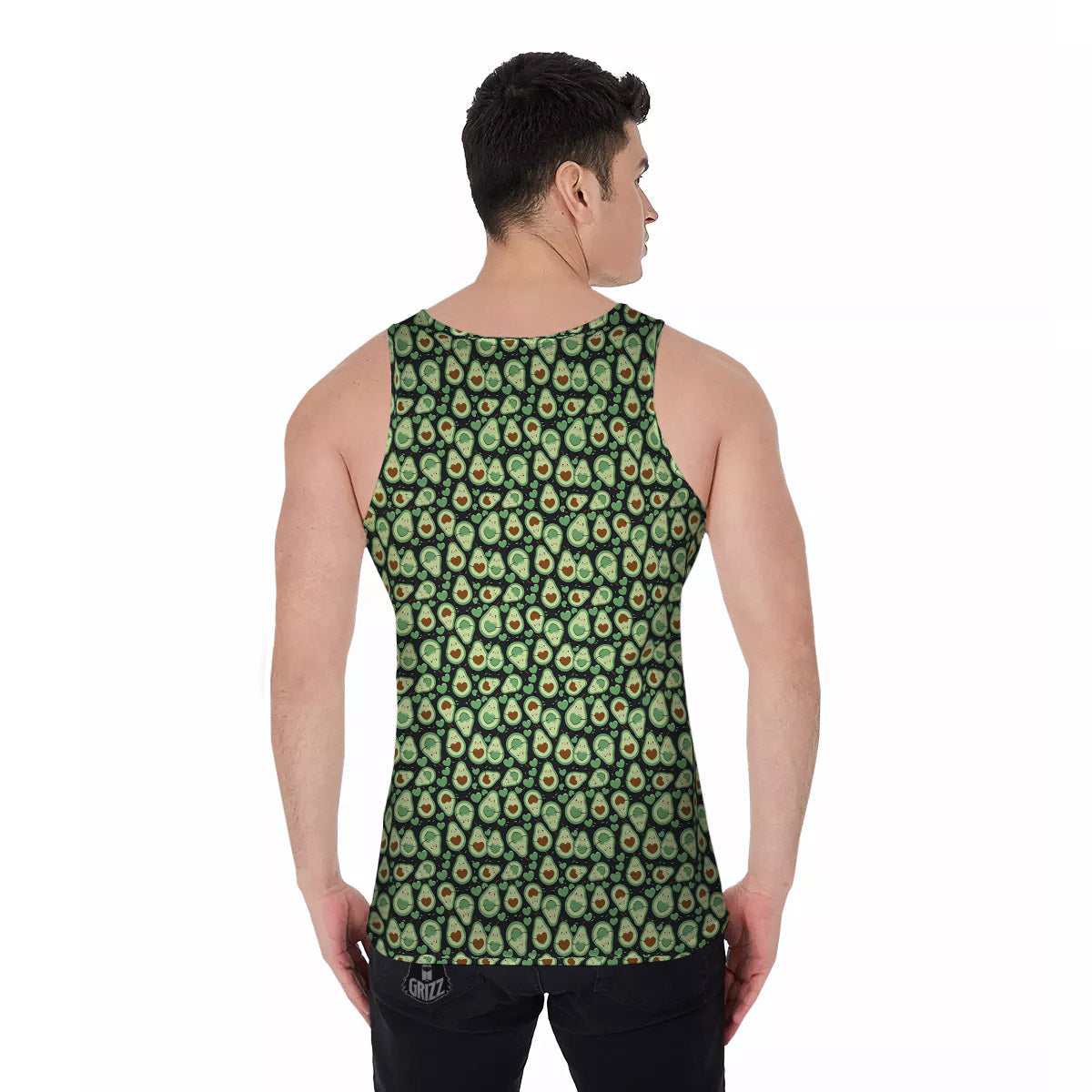 Avocado Cute Print Pattern Men's Tank Top-grizzshop