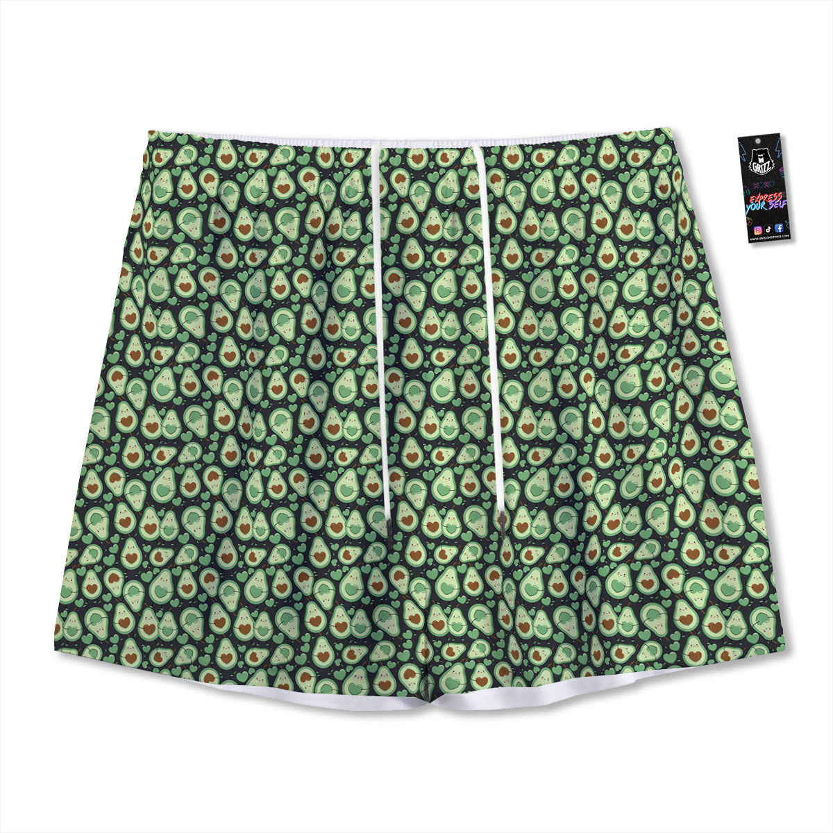 Argyle Green Print Pattern Mesh Shorts