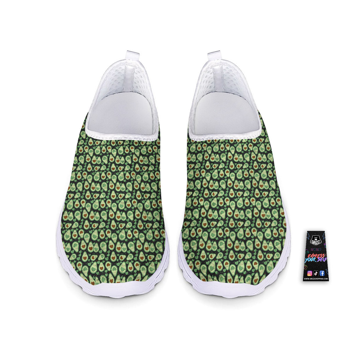 Avocado Cute Print Pattern Nurse Shoes-grizzshop