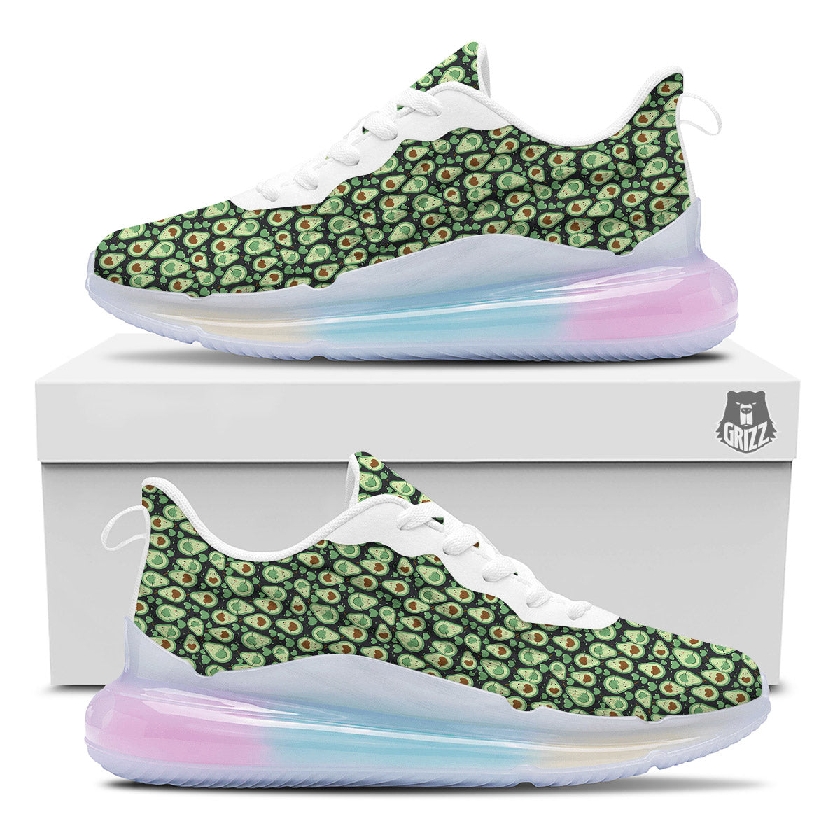 Avocado Cute Print Pattern Running Sneakers-grizzshop