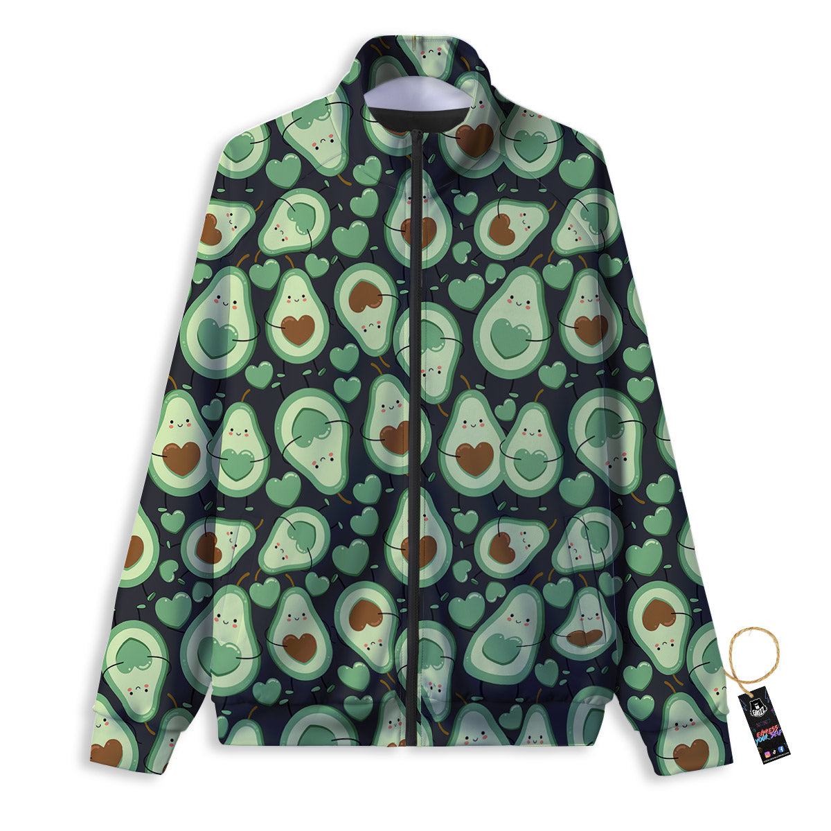 Avocado Cute Print Pattern Track Jacket-grizzshop