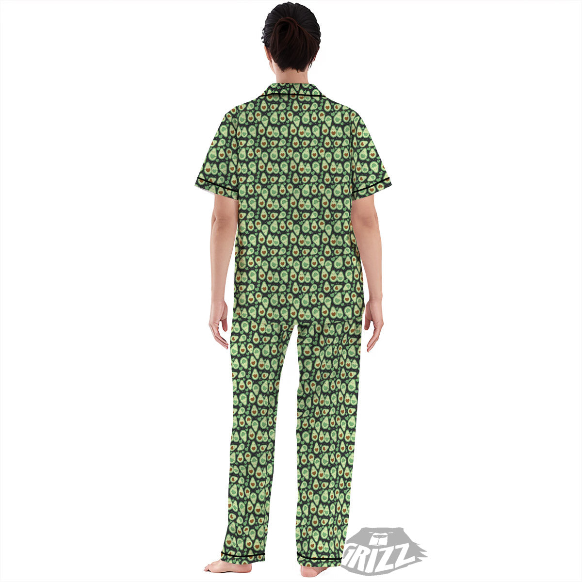 Avocado Cute Print Pattern Women's Pajamas Set-grizzshop