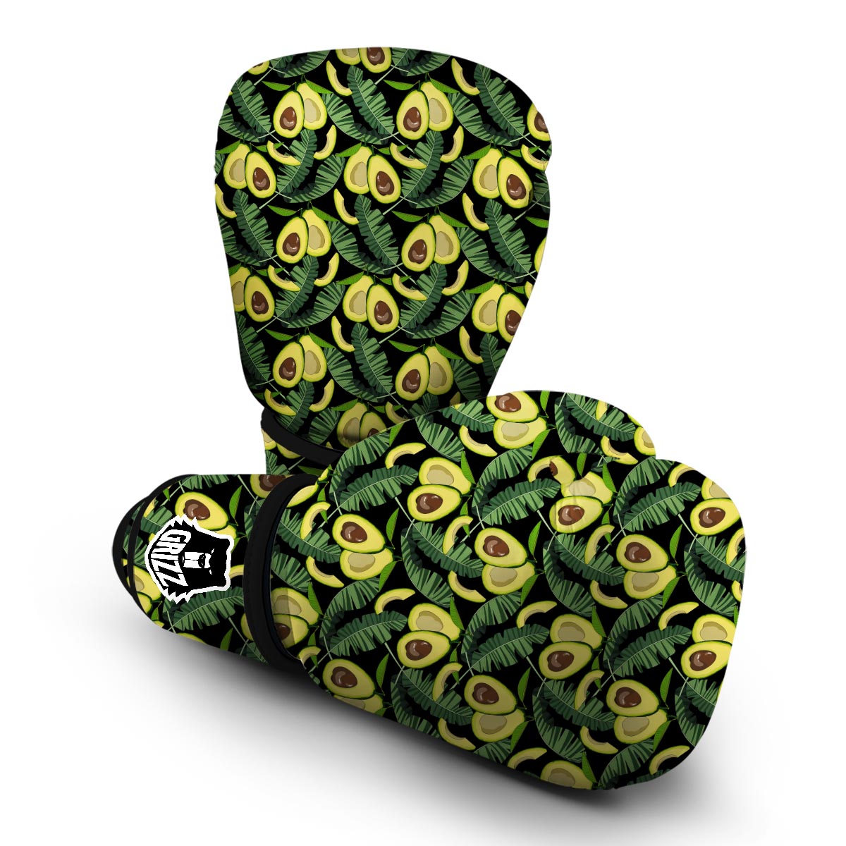 Avocado Floral Palm Leaves Pattern Print Boxing Gloves-grizzshop